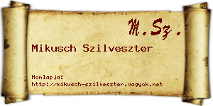 Mikusch Szilveszter névjegykártya